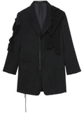 Yohji Yamamoto draped single-breasted zip-up blazer