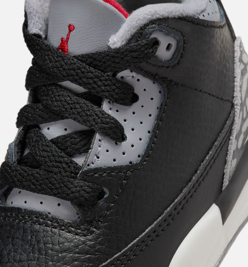 Air Jordan 3 Retro Black Cement Baby & Toddler Sneakers - Black / Fire Red / Cement Grey / White
