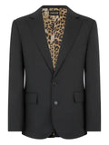 Roberto Cavalli leopard-print lining wool blazer