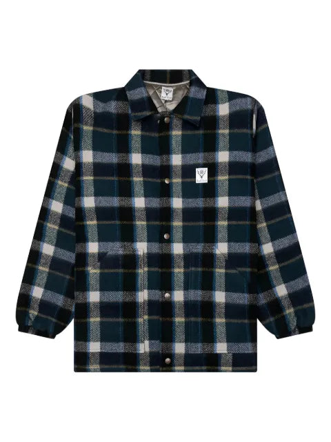 SOUTH2 WEST8 plaid wool shirt jacket