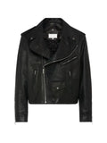 Maison Margiela folded collar leather biker jacket