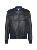 Billionaire leather jacket with crocodile effect