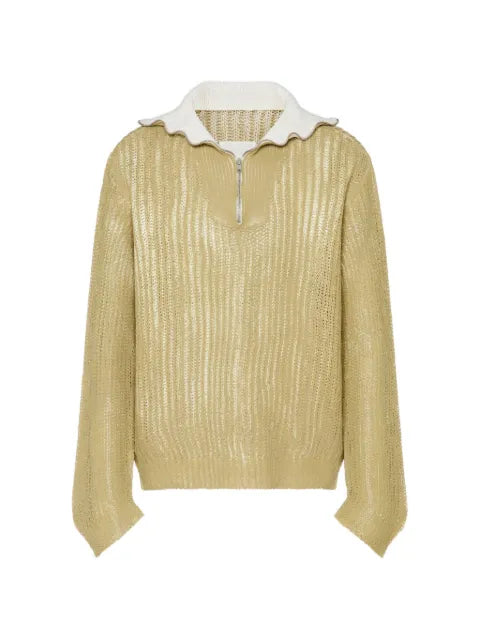 Maison Margiela zip-neck open-knit sweater