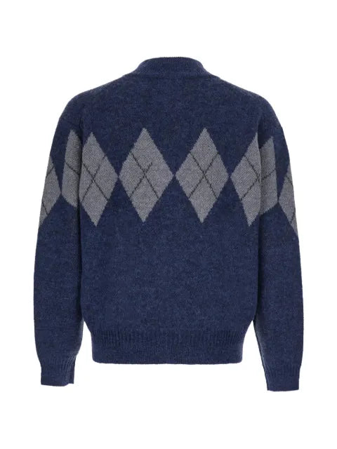 COOR argyle zip-up cardigan