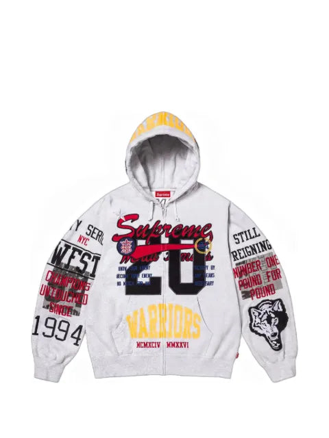 Supreme Warriors appliqué-detailing zip-up hoodie