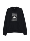 Emporio Armani logo-embroidered zip-slit sweater