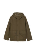 Stone Island hooded logo-patch jacket