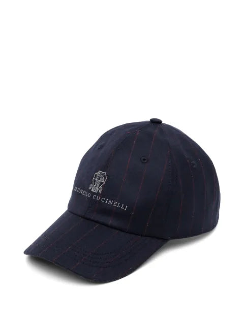 Brunello Cucinelli baseball cap with pinstripes