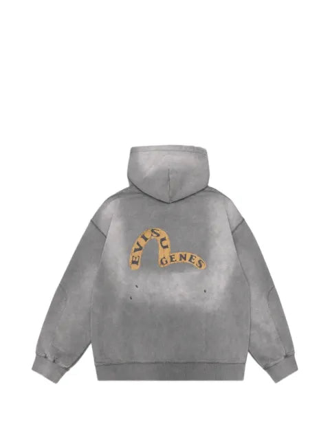 EVISU Genes Logo distressed hoodie