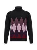 Ballantyne diamond intarsia turtleneck sweater