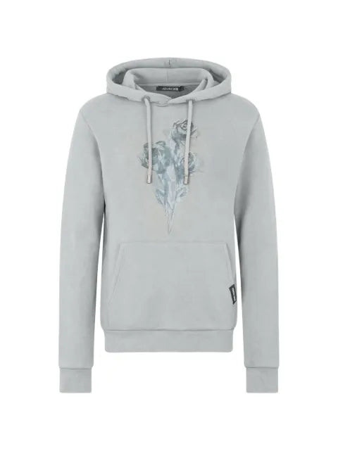 Roberto Cavalli rose-print drawstring hoodie