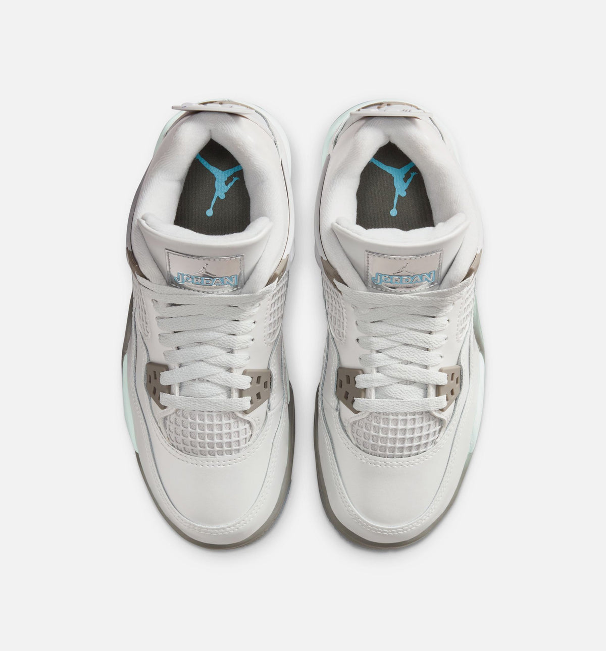 Air Jordan 4 Retro Blue Chill Grade School Lifestyle Shoes - Photon Dust / Blue Chill / Flat Pewter / White / Blue Tint
