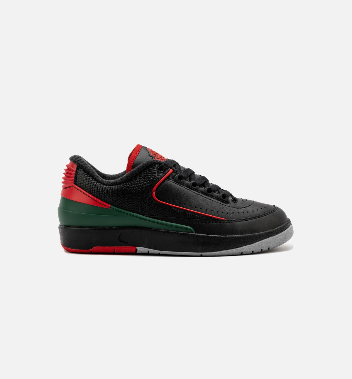 Air Jordan 2 Retro Low Grade School Lifestyle Shoe - Black/Fire Red/Cement Grey