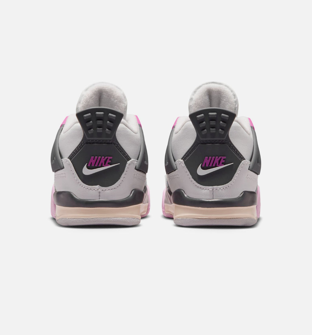 Air Jordan 4 Retro Comic Infant & Toddler Lifestyle Shoes - Off White/Fire Pink/Anthracite