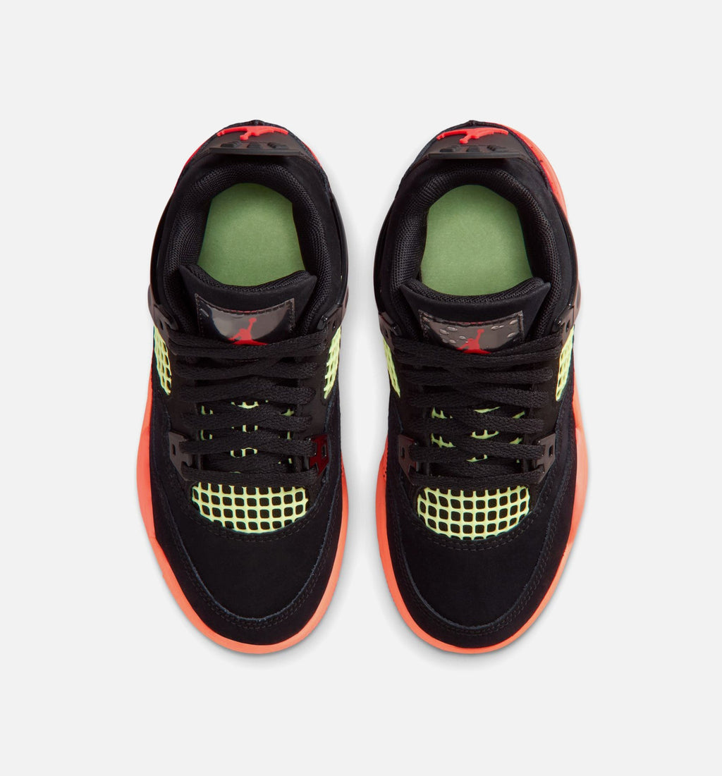Air Jordan 4 Retro Black Infrared 23 Preschool Lifestyle Shoes - Black / Infrared 23 / Bright Mango