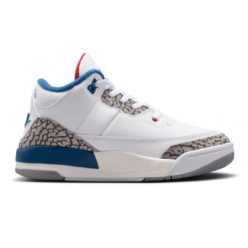 Little Kid's Jordan 3 Retro "True Blue" Wht/Fire Rd-True Bl (DM0966 104)