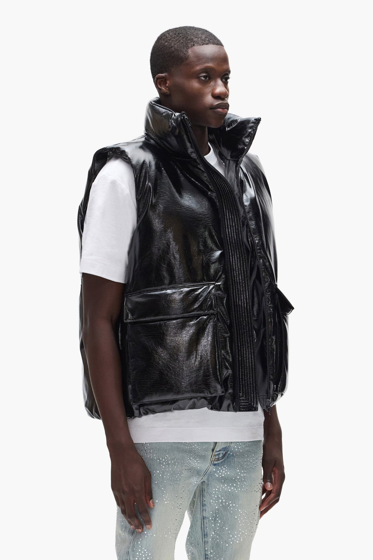 Leather Puffer Vest