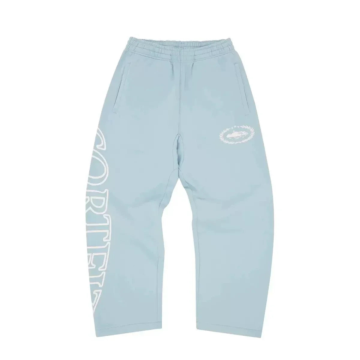Corteiz Laurel Island Badge Zip Hoodie – Baby Blue (+ Matching Pants)