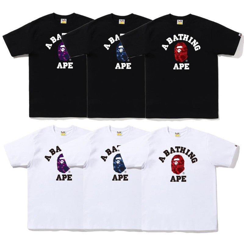 Bape Multi Pattern Camo Ape Head Graphic Oversized Tee Streetwear
