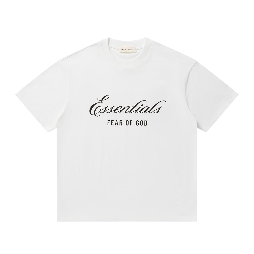 Fear Of God Essentials Signature Script Letter Print Tee Streetwear