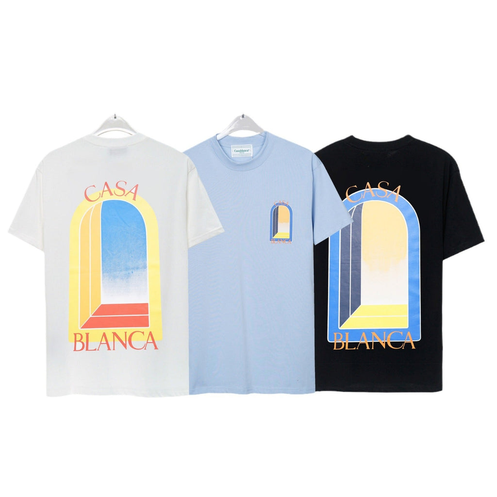 Casablanca Casa Letter Arch Graphic Short Sleeve Tee Streetwear Unisex