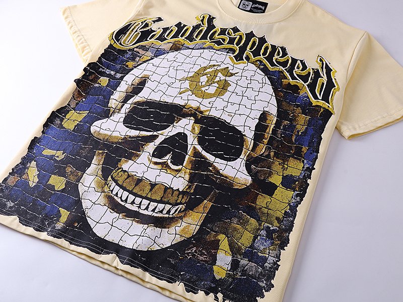 Godspeed Skull & Puzzle-Eye Graphic T-Shirt
