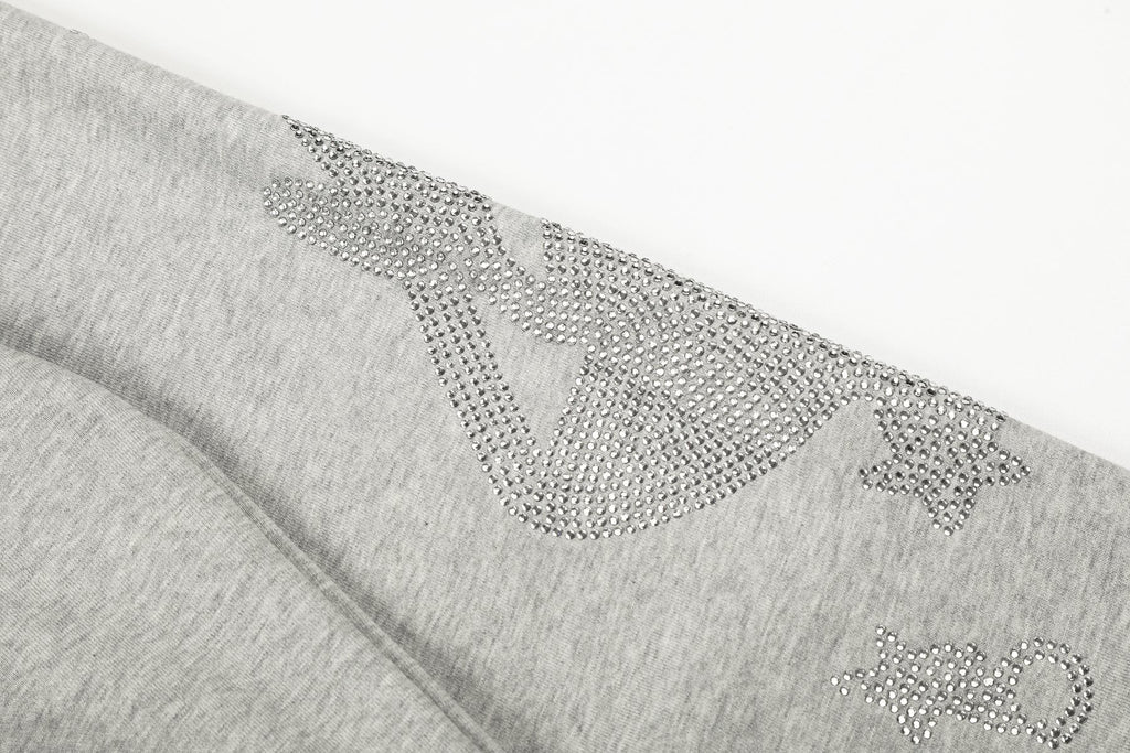 Sp5der Rhinestone Star Hoodie & Sweatpants Matching Set