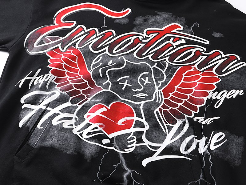 MIXED EMOTION Street Graffiti Graphic Hoodie