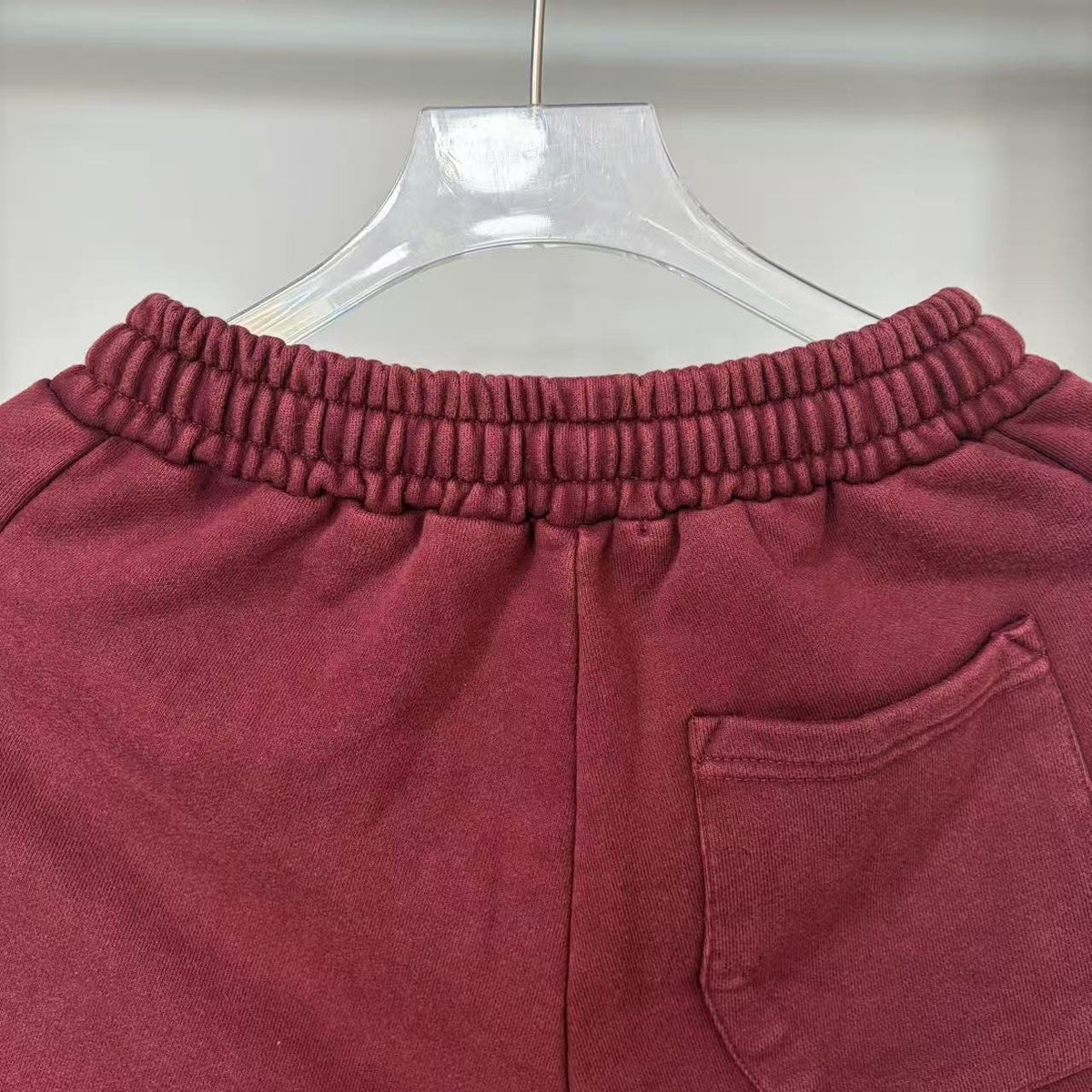 Godspeed Burgundy Side-Letter Graphic Shorts