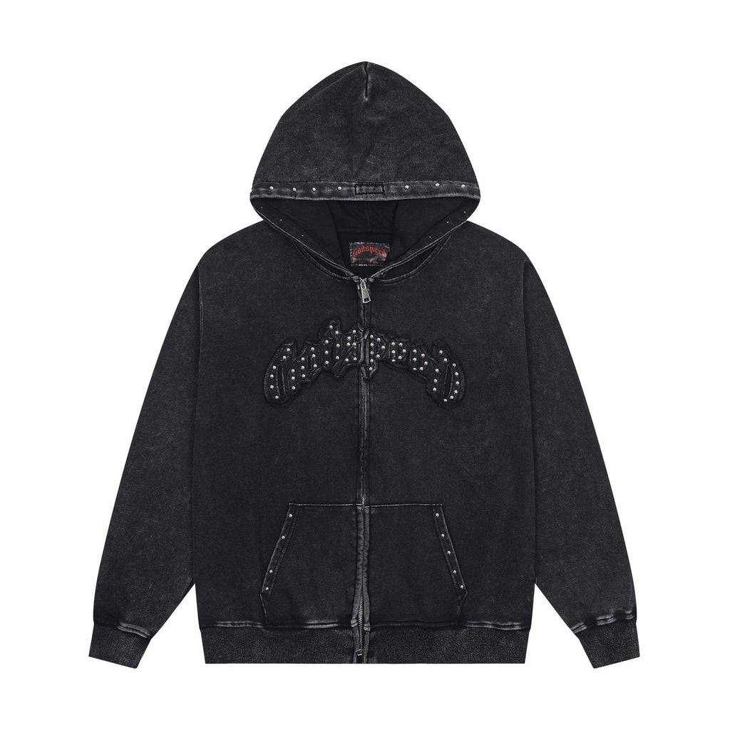 Godspeed Rhinestone-Style Zip Hoodie