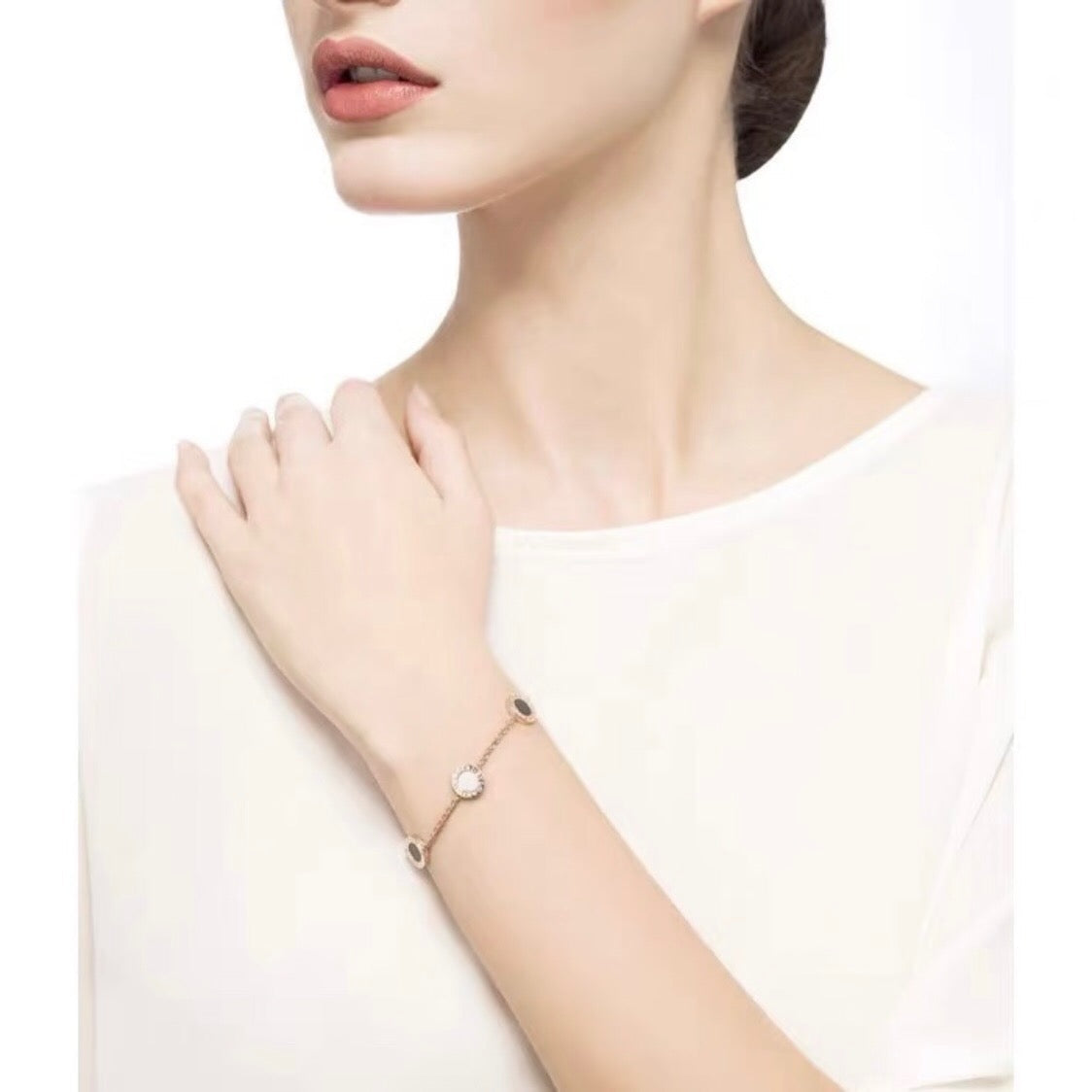 BVLGARI Black and White Fritillaria Bracelet