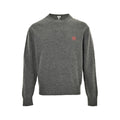 Loewe Anagram Logo Embroidered Wool Sweater In Grey