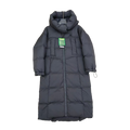 New Balance Hooded Long Puffer Coat in Black