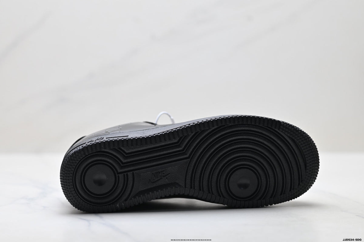 Nike Air Force 1 Low Black Patent Tonal Unisex Sneakers Style 04