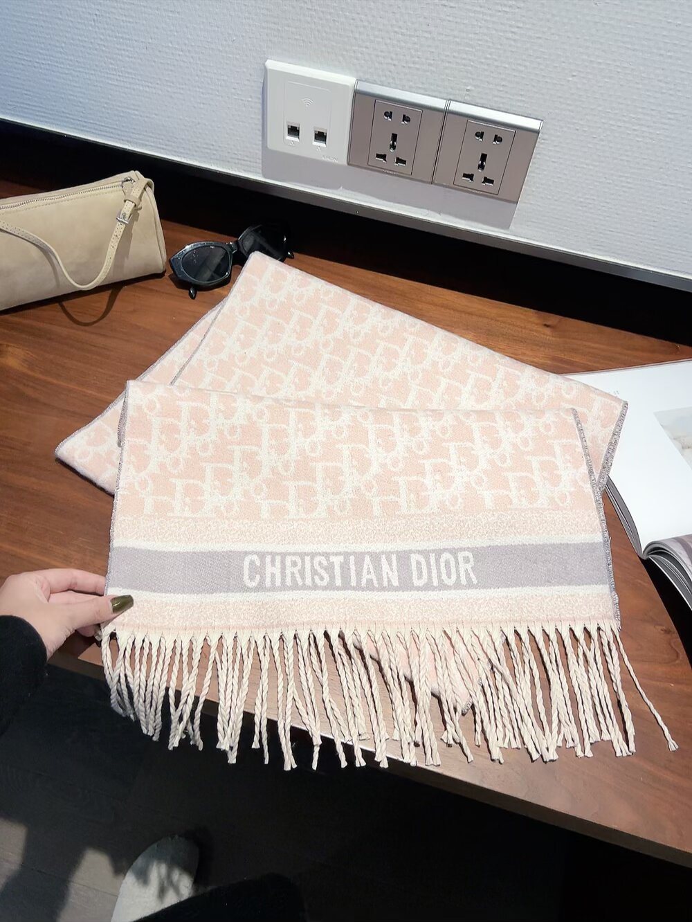 Dior Monogram Fringe Scarf