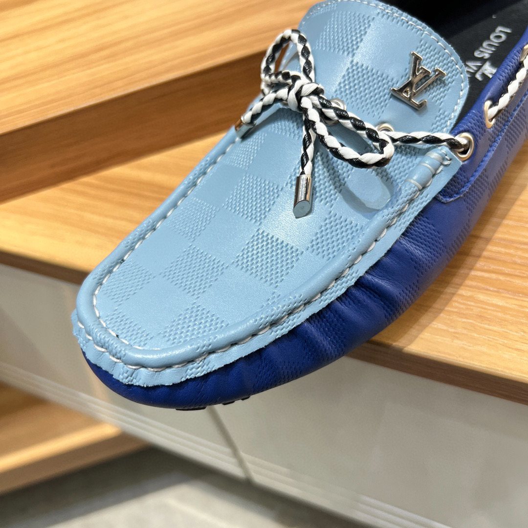 Louis Vuitton Light Blue & Navy Driving Loafers