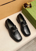 Gucci Black Leather Bit Loafers
