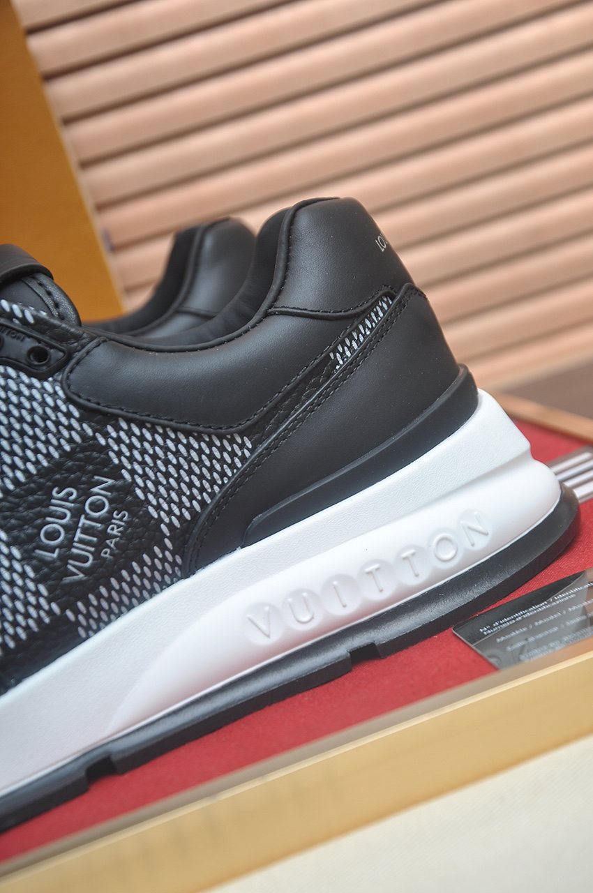 Louis Vuitton Black and Gray Checker Sneakers