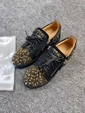 Giuseppe Zanotti Black Gold Stud Sneakers