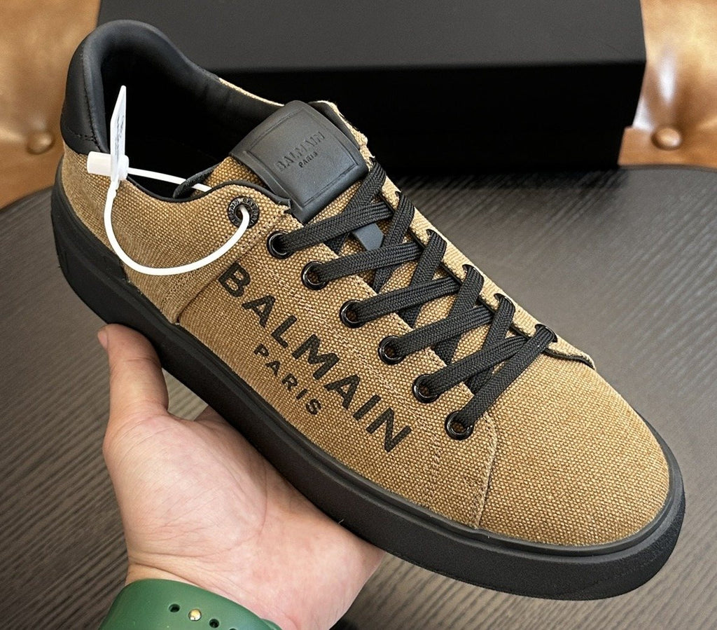 Balmain Tan and Black B-Skate Sneakers