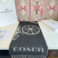 Coach Logo Fringed Wool Scarf