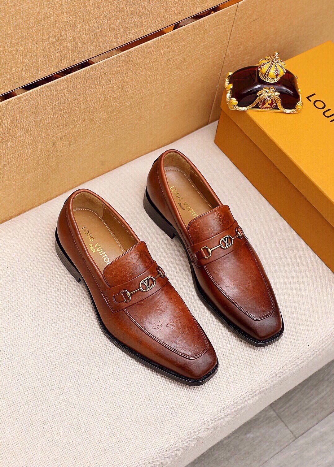 Louis Vuitton Embossed Buckle Loafers - Rubber Outsole