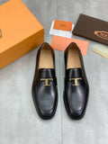 TOD'S Men's Black Gold-Tone Hardware Loafers
