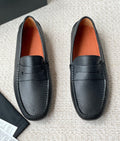Zegna Men's Pebbled Leather Penny Loafers