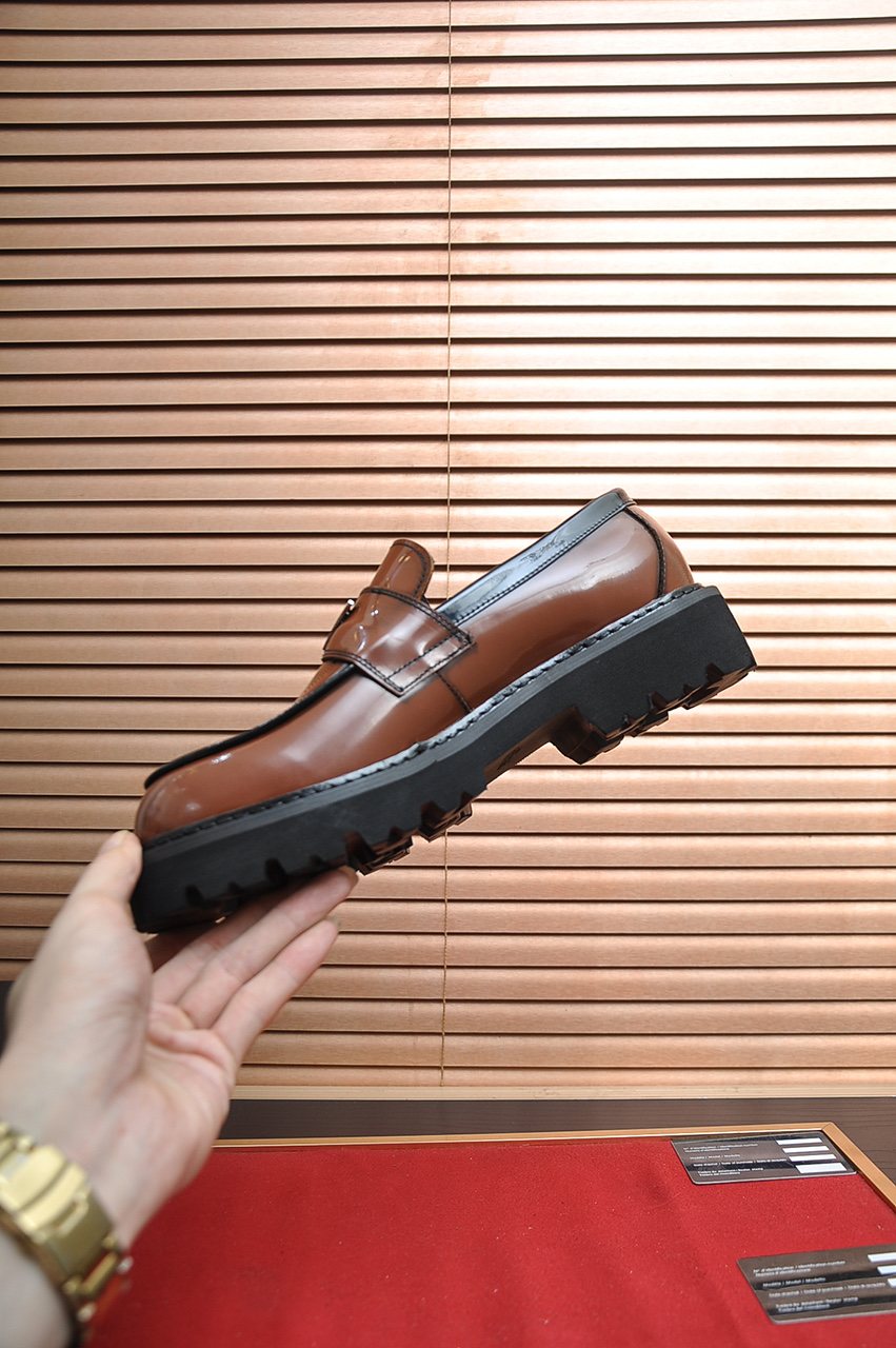 Prada Lug-Sole Strap Loafers