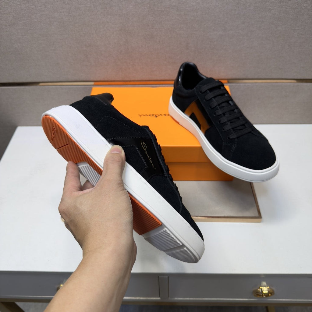 Santoni Paneled Low-Top Sneakers
