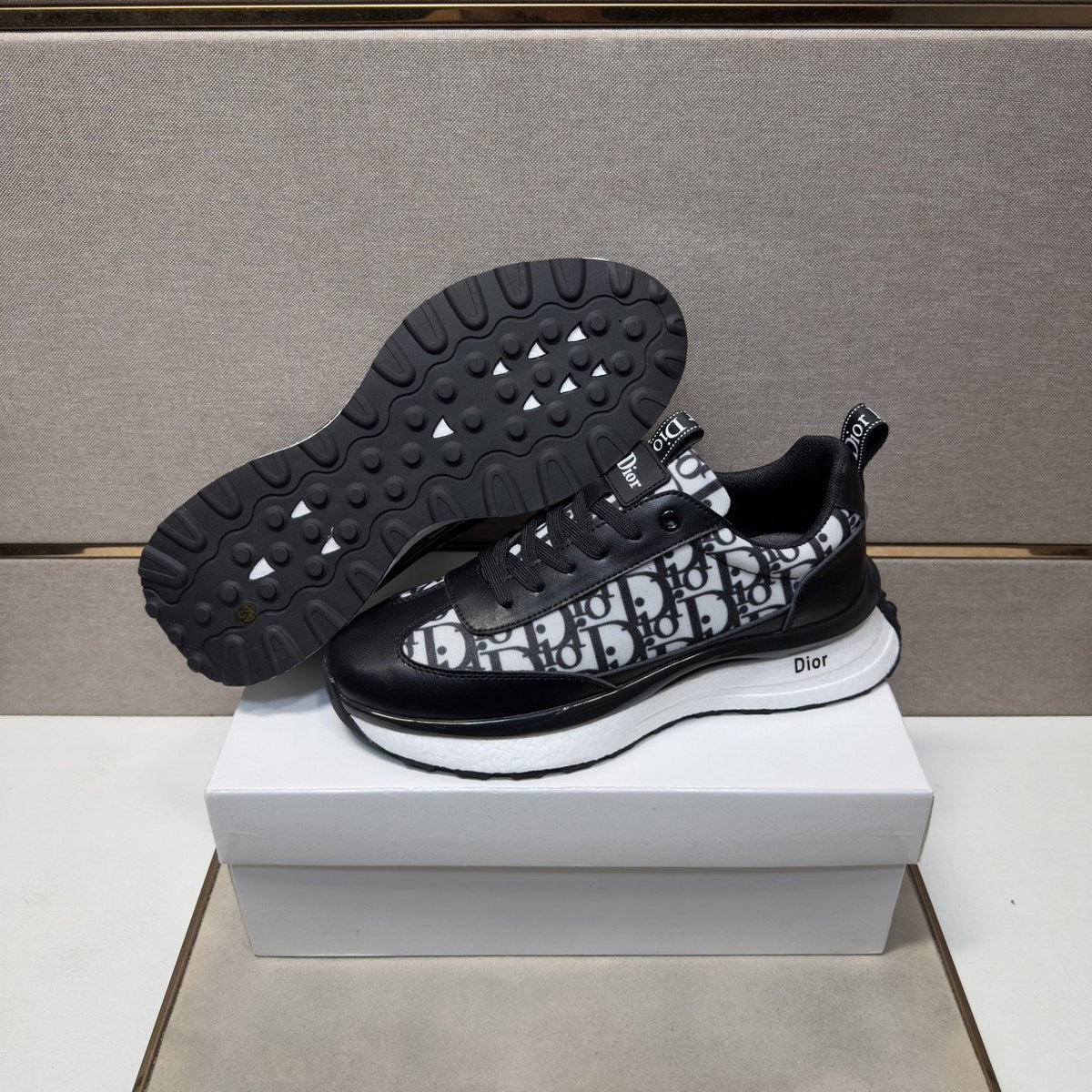 Dior Men's Patterned Panel Sneakers