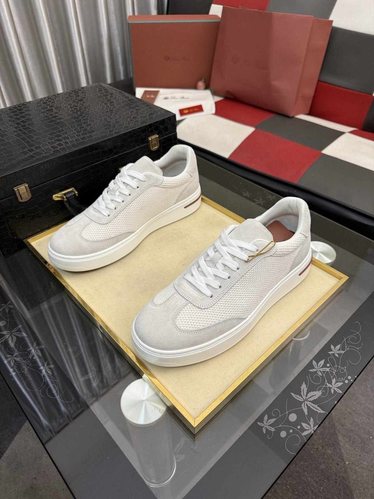 Textured Low-Top Sneakers