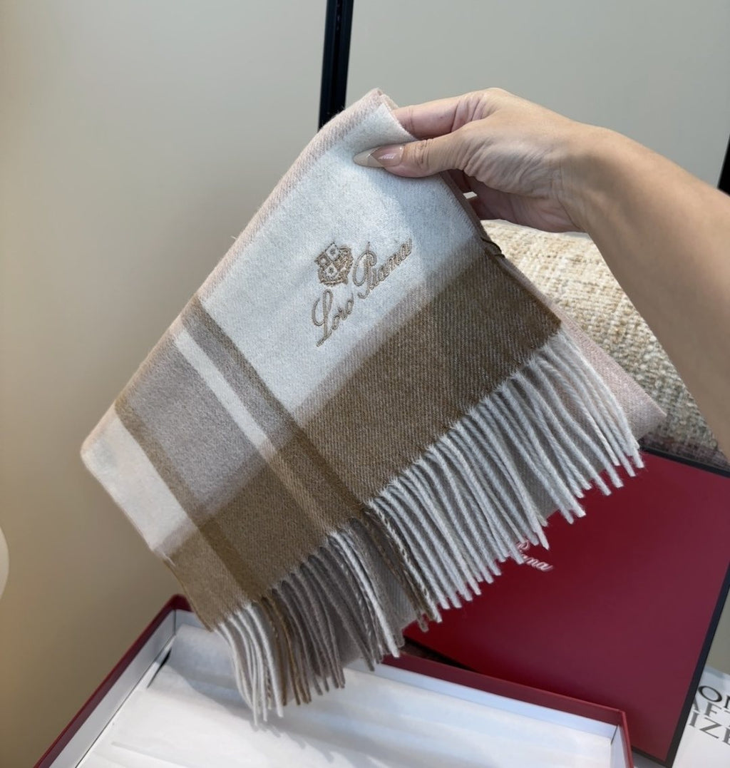 Loro Piana Fringed Plaid Scarf