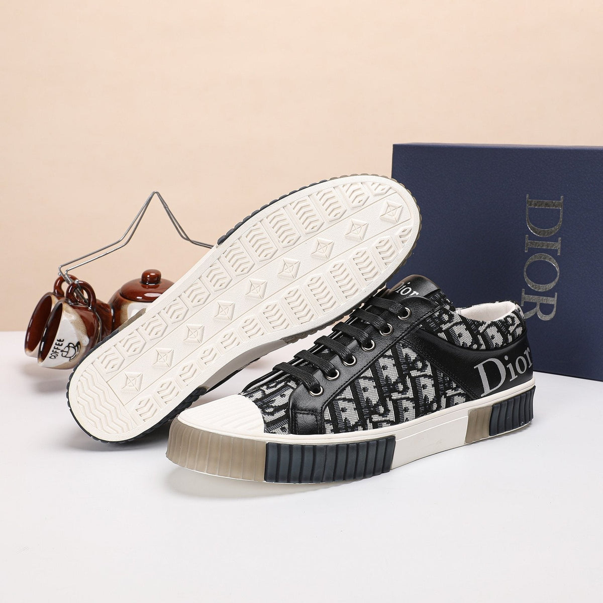 Dior Patterned High-Top Sneakers